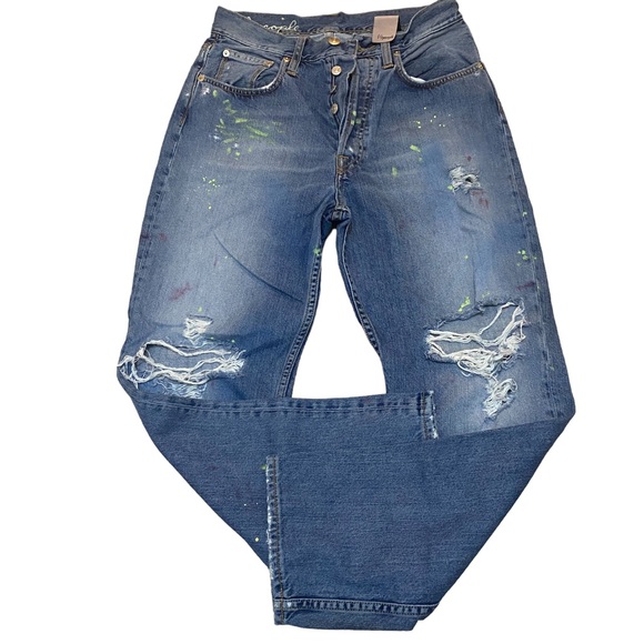 (+) Peoples Brand Distressed Splatter Paint Jeans! - Picture 5 of 8